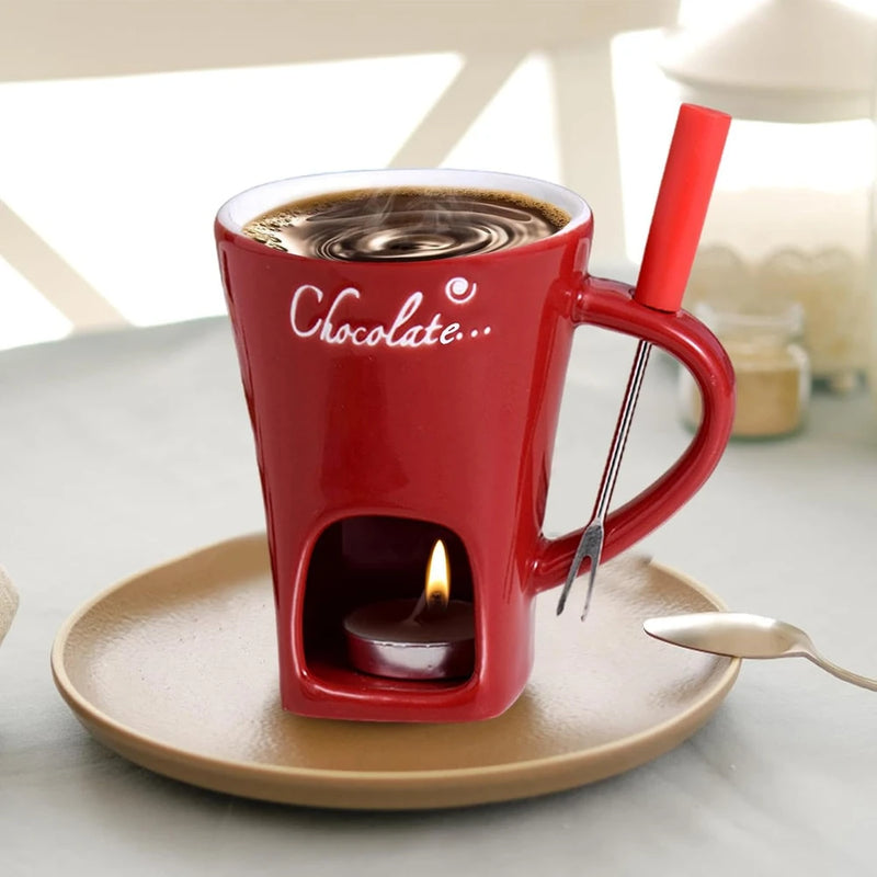 Ceramic Chocolate Fondue Mug Set